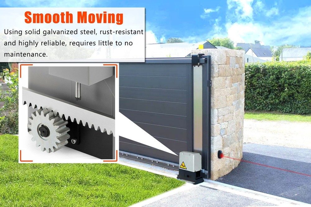 Blütezeit Automatic Sliding Gate Opener 1800lb Rack Driven w/ Complete Kits