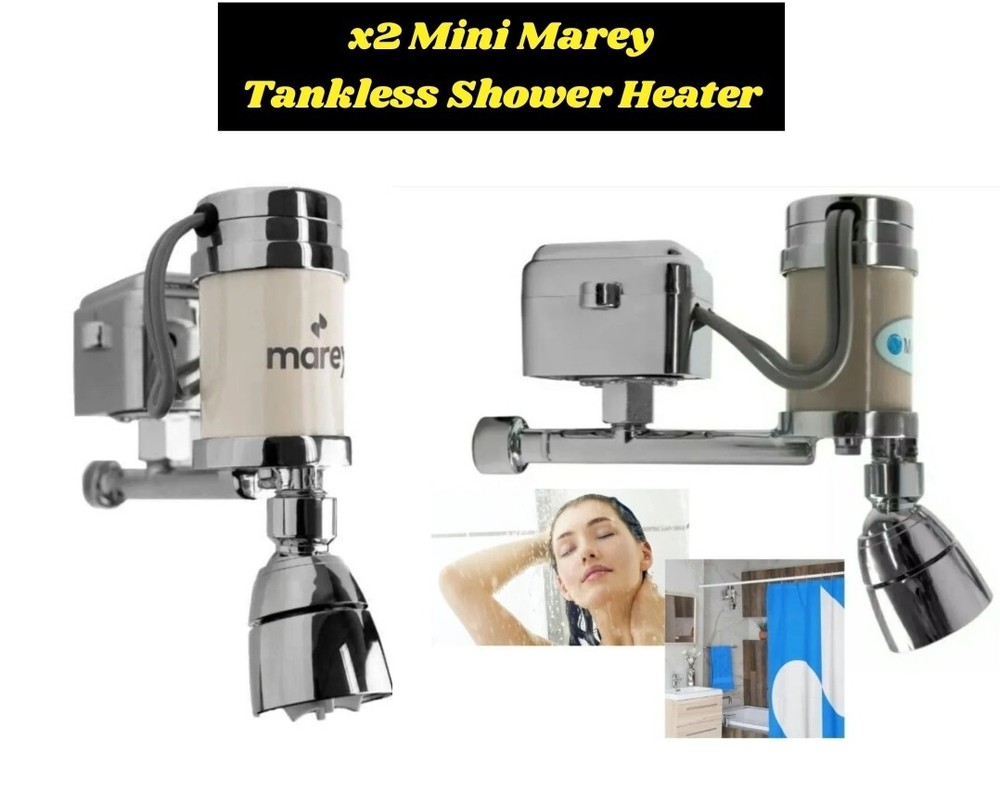 X2 NEW MAREY HOME COMPACT TANKLESS SHOWER WATER HEATER MINI MAREY 110V 2.6KW