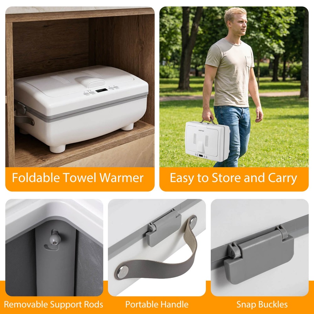 35L Large Blanket Warmer w/ Heating & Drying Modes, 24H Timer, Delay, Child Lock