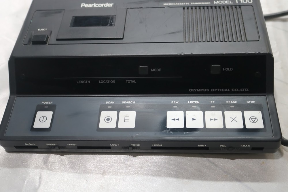 Olympus Optical Co. PearlCorder Model T100 Microcassette Transcriber