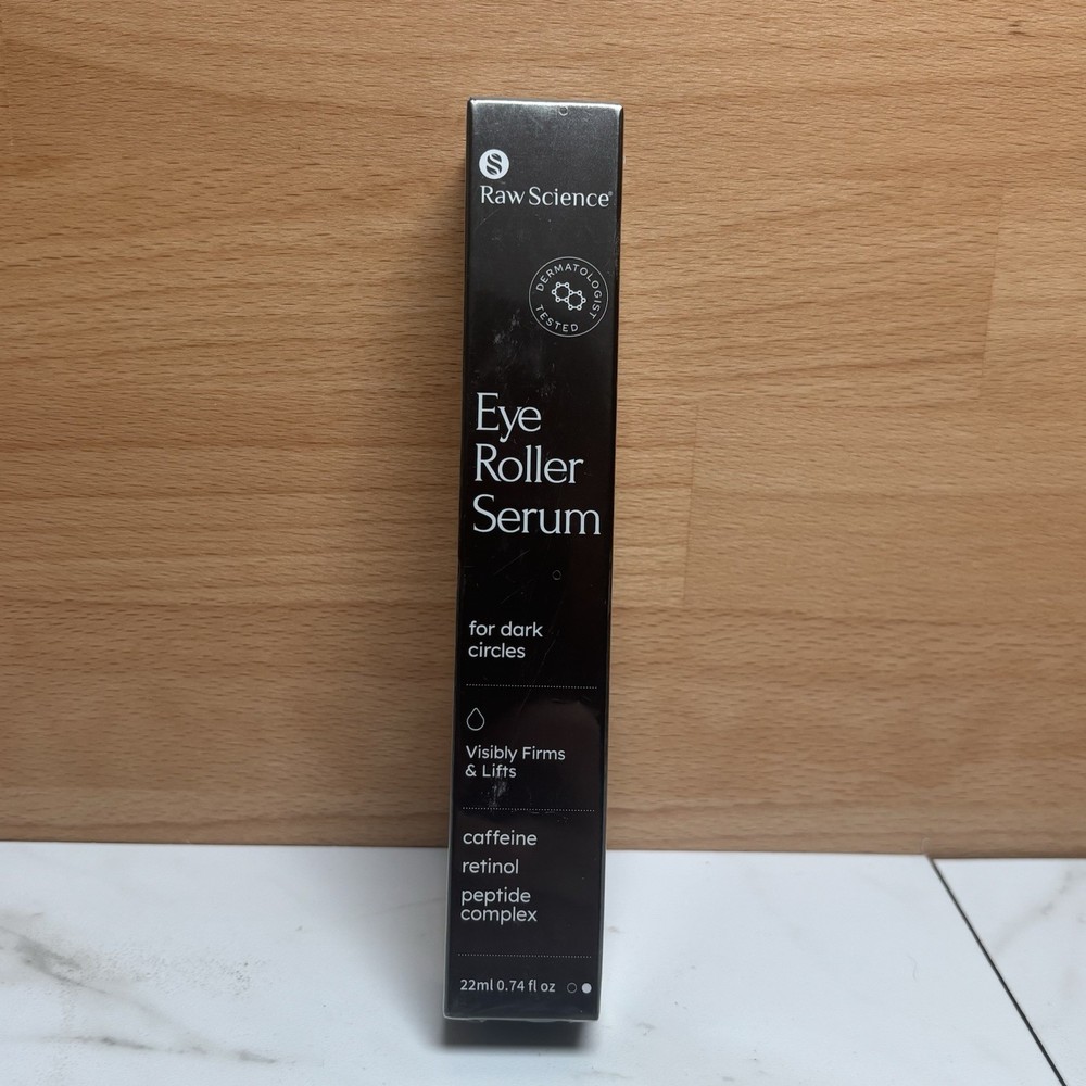 Raw Science Eye Roller Serum/Dark Circles Caffeine Retinol Peptide Complex-.74oz