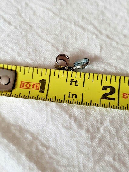 925 Sterling Silver Birthstone Bead Charm Dangle Aquamarine