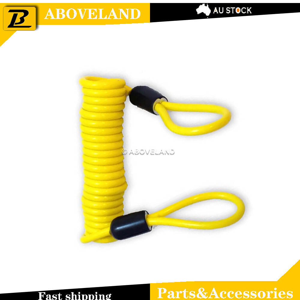 1.5M Motorcycle Scooter Alarm Disc Lock Security Spring Reminder Cable Yellow