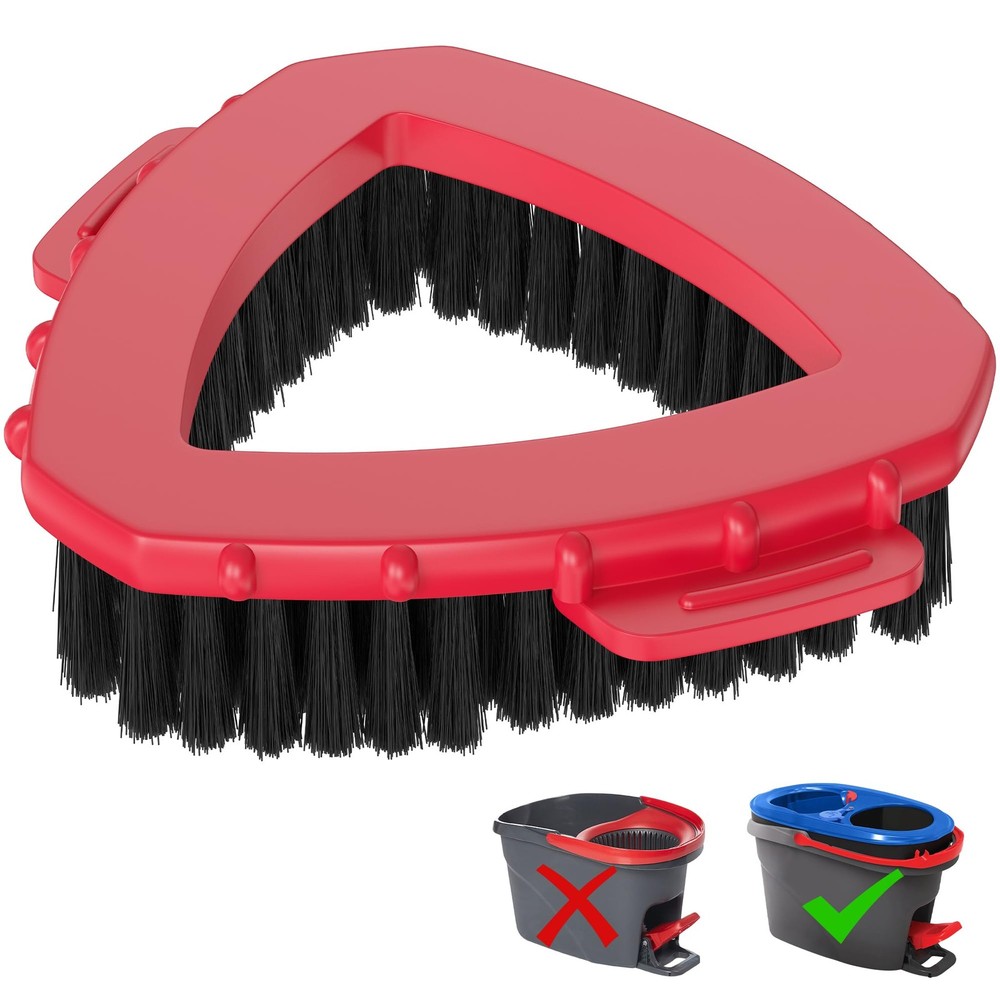 Spin Mop Brush Replacement, Heavy Duty Cleaning For Floors, Red