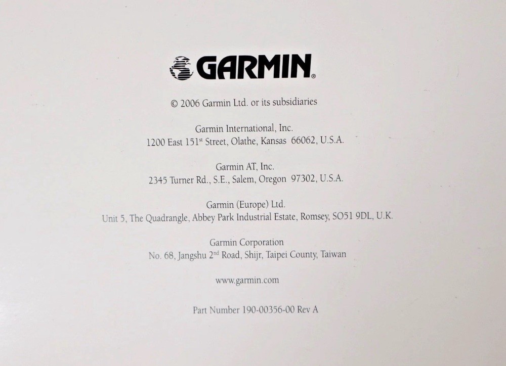 Garmin 400W Series Pilot's Guide & Reference 190-00356-00