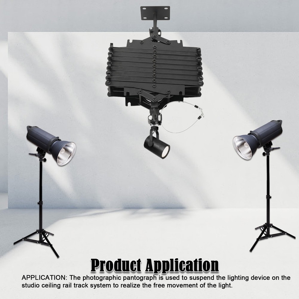 2M Light Ceiling Mounted Drop Photograph Ceiling Rail Photo Studio Light Holder