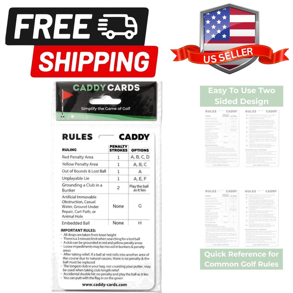 – USGA Rules of Golf 2026 Quick Reference Card – Golf Bag Tag & Pocket Size R...