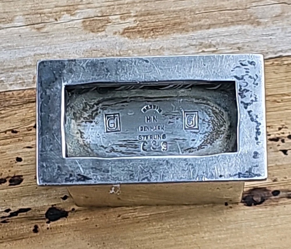 Art Deco signed Georg Jensen Sterling Silver Matchbox stand Denmark