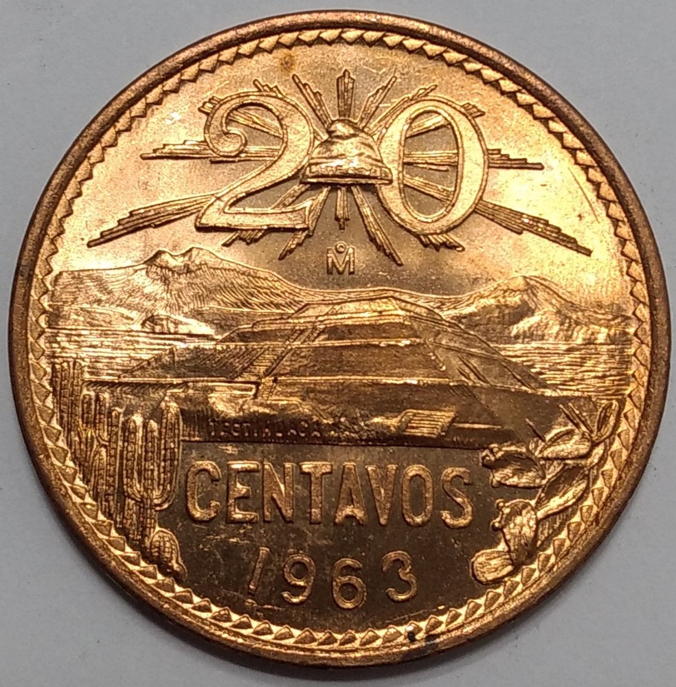 Mexico 1963 20 Centavos Gem Mint State