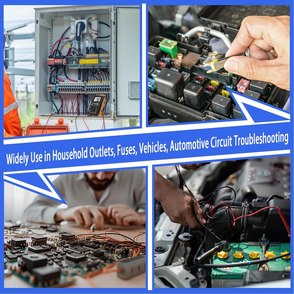 SURLABA Digital Multimeter, DC/AC Current Voltage Tester, 41A-B, Blue