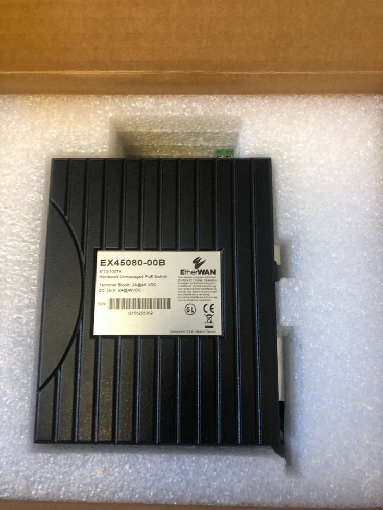 New Etherwan EX45080-00B Hardened Unmanaged Ethernet POE Switch
