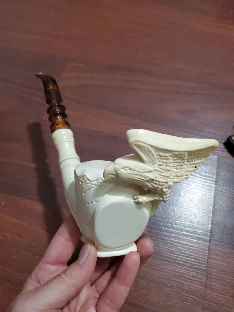 O. Ikibus Signed Meerschaum Pipe -1988 Eagle - Never Used