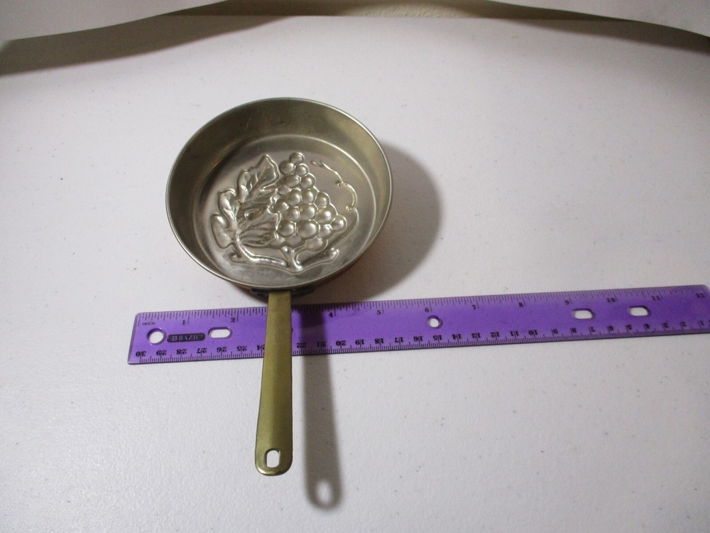 Vintage Copper Pan Embossed Grape & Leaf Wall Hanging