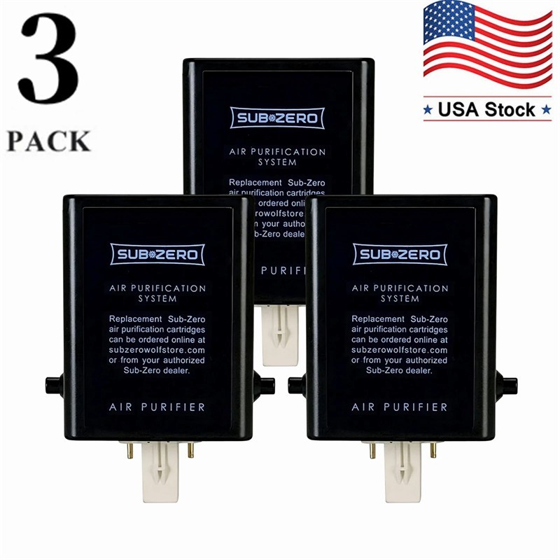 3 Pack Sub-Zero 7007067 7042798 Refrigerator Air Purification Cartridge