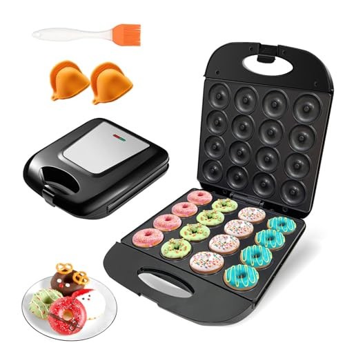 2025 Mini Donut Maker Machine for Home, Kid-Friendly 16-Hole