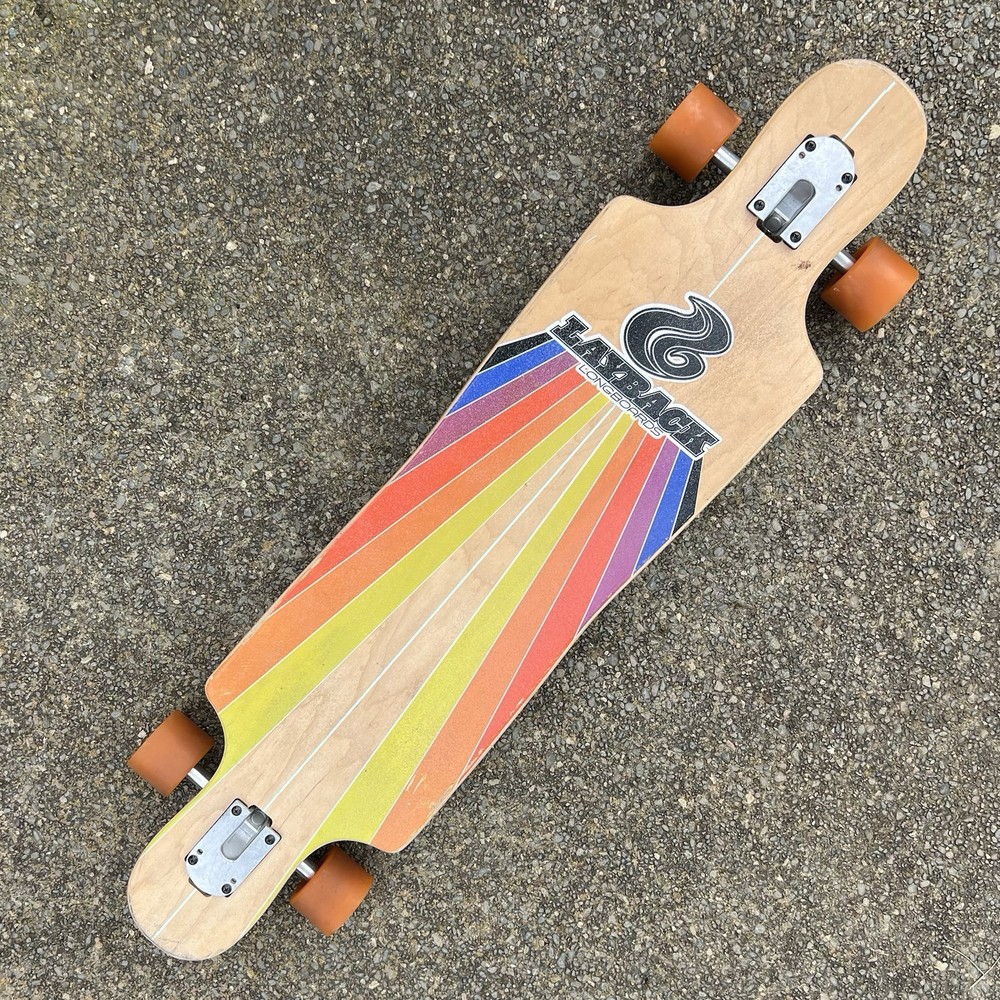 Layback Sunstripe White 40" Drop Thru Longboard Skateboard Complete