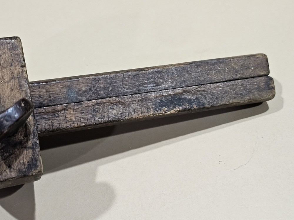 Original 1900's Wood Gauge Scribe Tool Store Display Rare