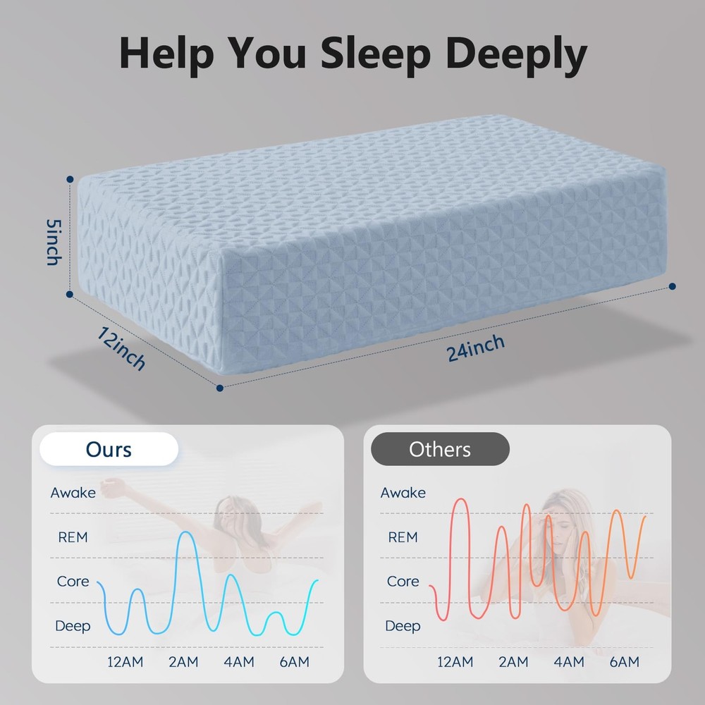 Cube Pillow Pro for Side Sleepers Memory Foam Bed Pillow Soft Pillow Supporti...