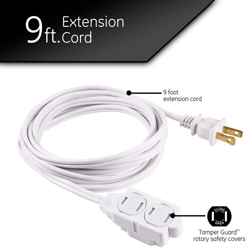 3-Outlet Power Strip, 9 Ft, White