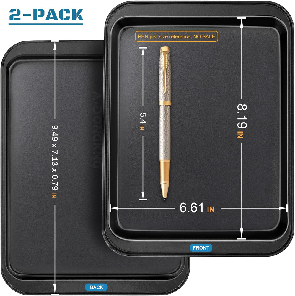 Small Cookie Sheets, Baking Pans, Nonstick Carbon Steel Baking Sheets, 2-Pack, 9
