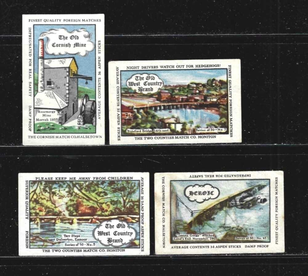 BRITISH MATCH COMPANIES - 1960’S – MATCHBOX LABELS - 4 DIFFERENT