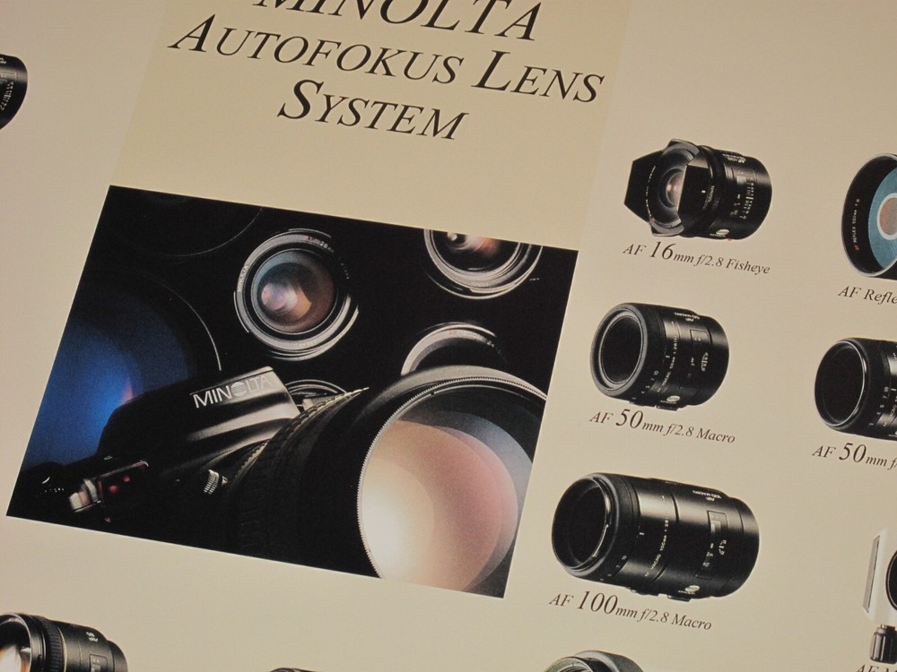 Minolta Objective Lenses Poster Evolution Stammbaum Pedigree Mint