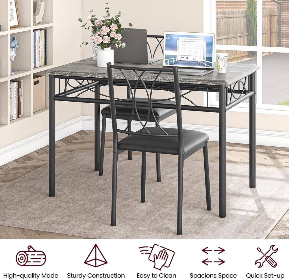 Dining Table Set for 4, Ktichen Table with 4 Chairs for Kitchen & Dining Room