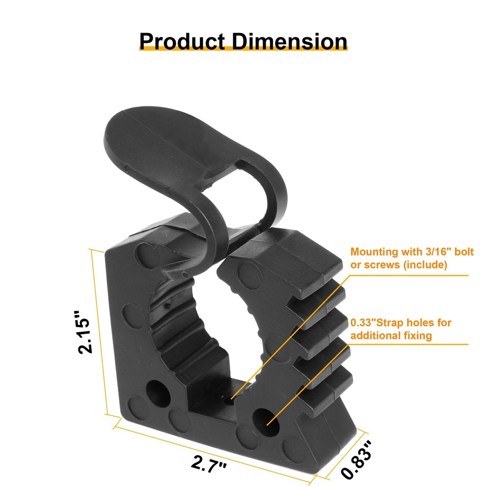4 PCS Quick Release Rubber Clamp 1.2"-1.5" Mount for UTV ATV 4X4 Tools