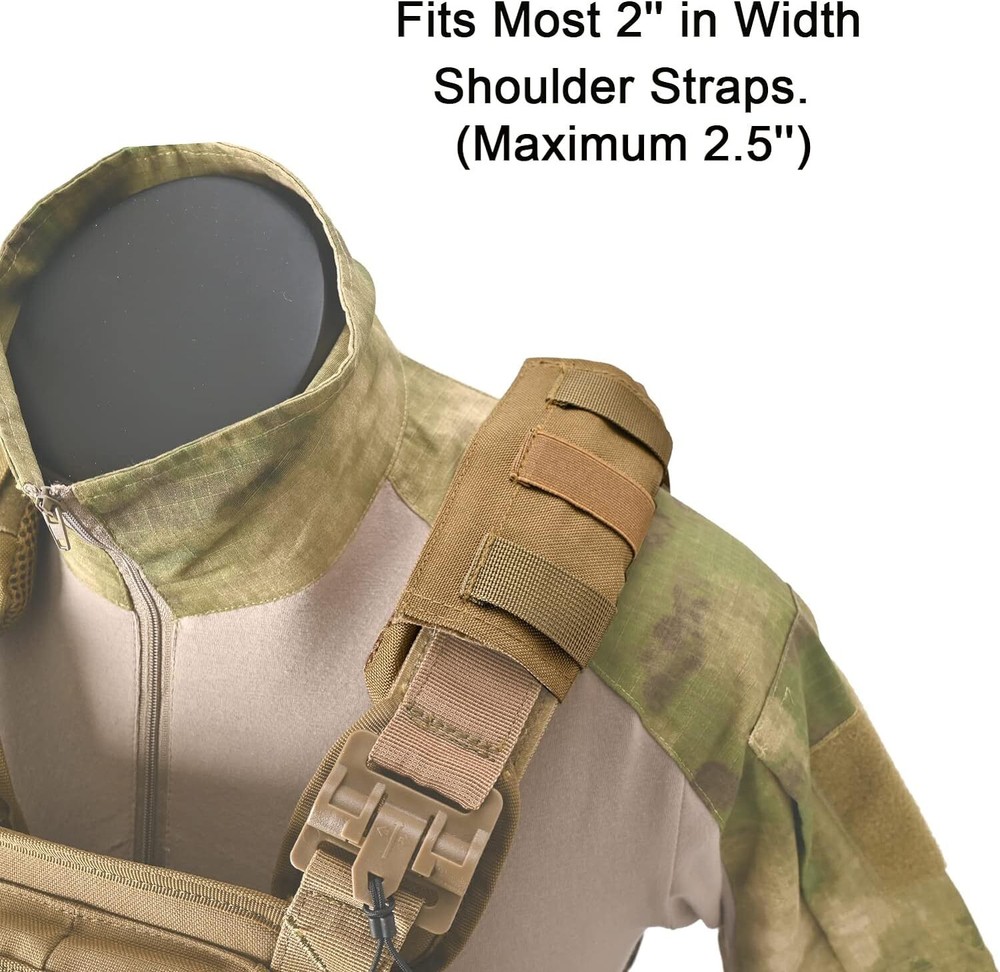 2x Khaki Shoulder Strap Pad Vest Shoulder Strap Pad Backpack Strap Pads Fit 2''