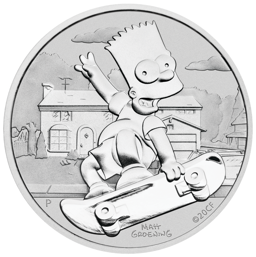 2020 Simpsons BART SIMPSON $1 Silver .9999 Dollar Bullion Coin