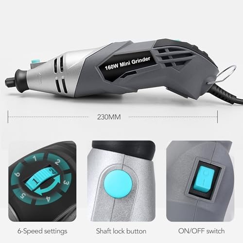 160W Rotary Tool Kit 195pc Accessories Variable Speed DIY Crafts