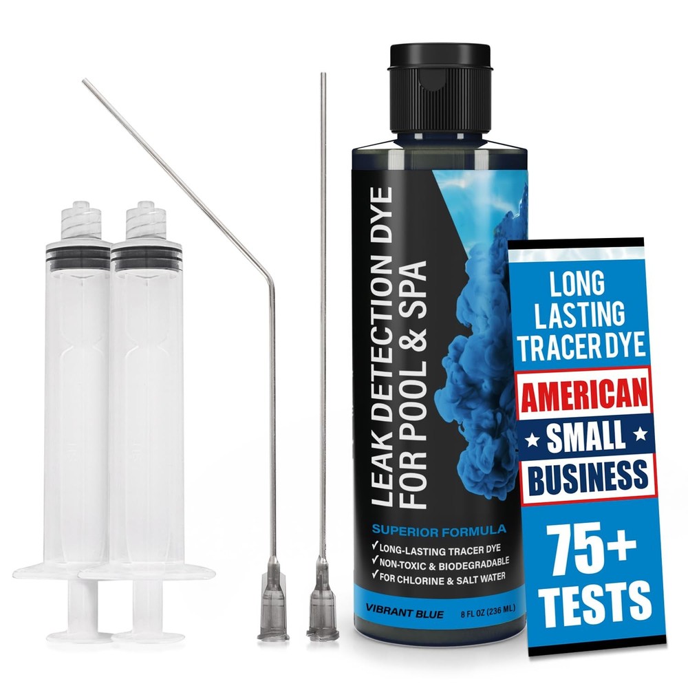 Pool Leak Detection Dye Kit - 75+ Tests - 2 Stainless Steel Precision Applica...