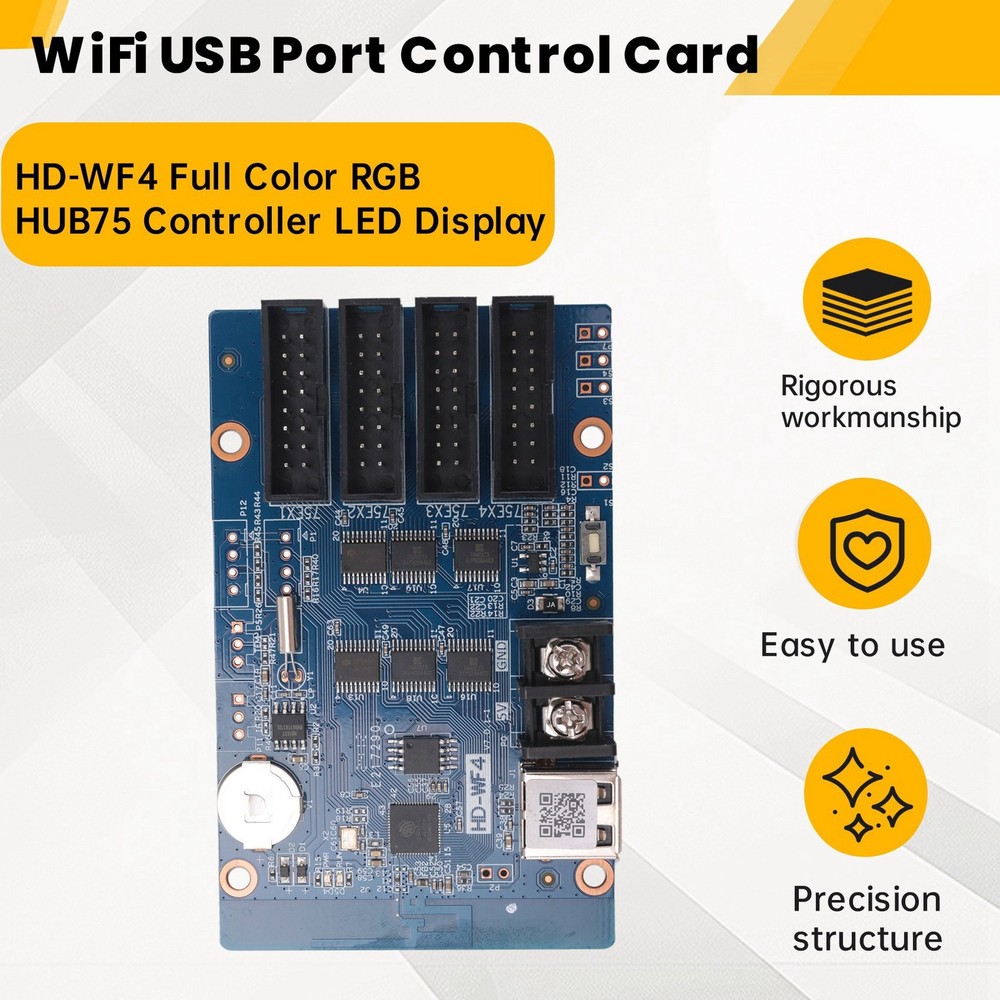 -WF4 Full Color RGB HUB75 Controller LED Display Screen Pixel Animation LED7876