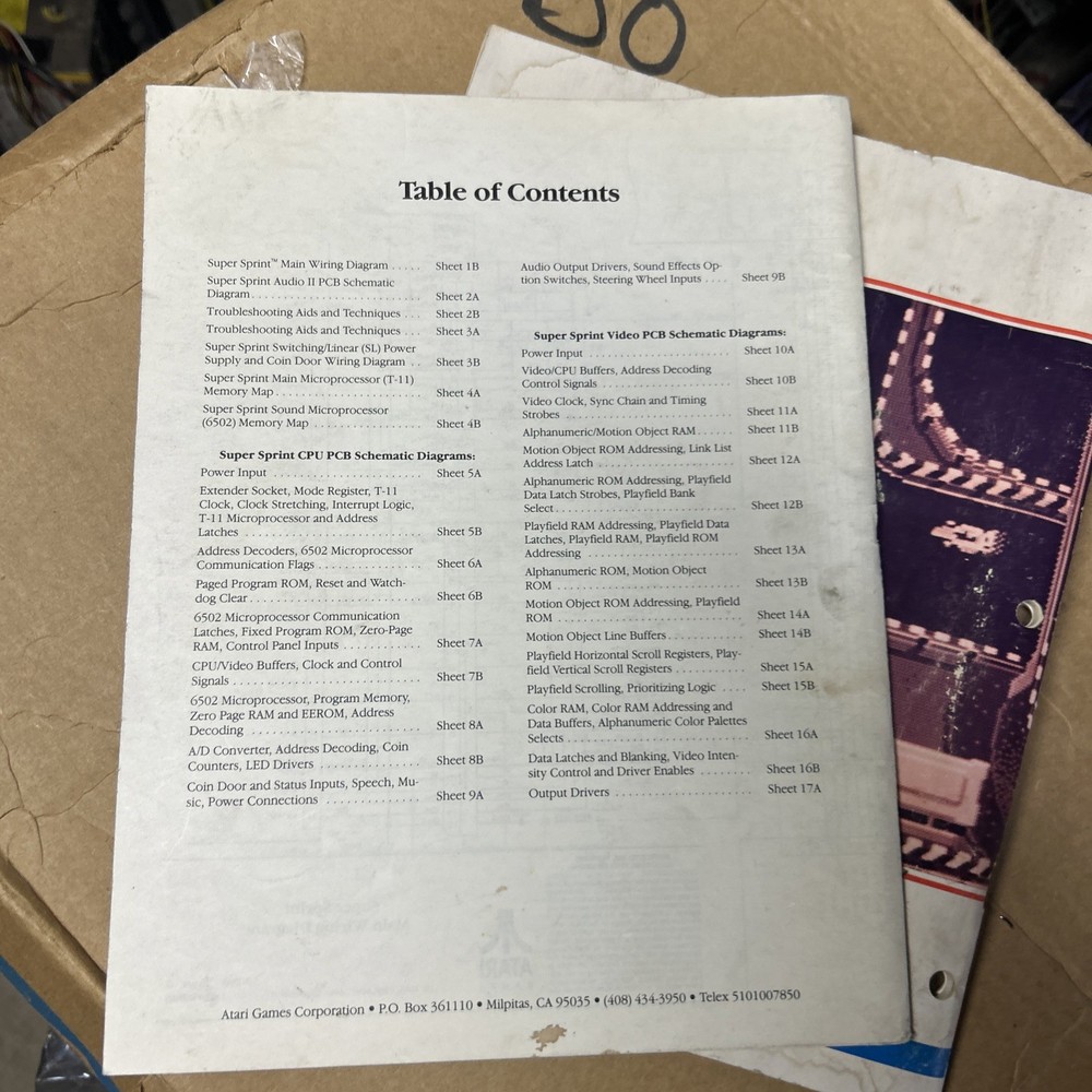 Original ARCADE video GAME owners manual Championship sprint set Atari