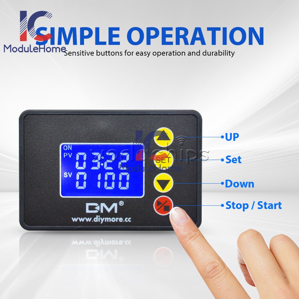 AC110~220V 1.37"LCD Microcomputer Time Controller Timing Module 10A 0000~9999S