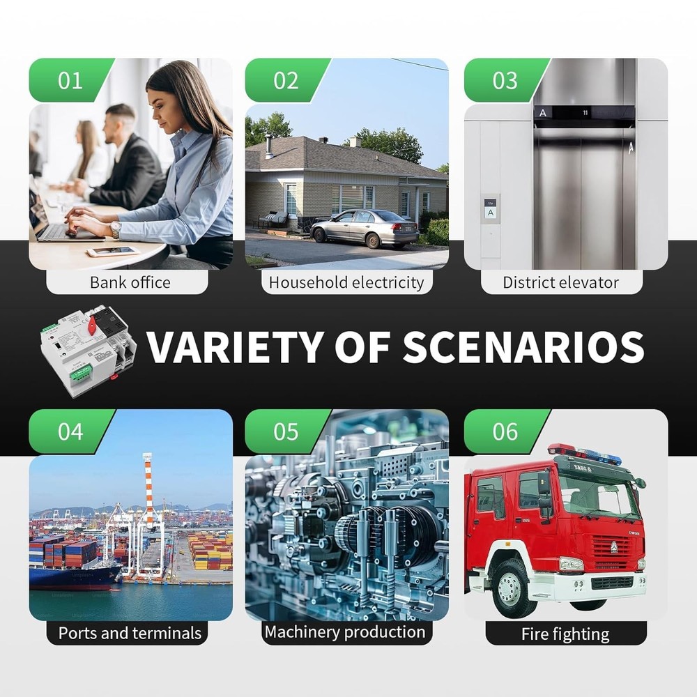 Compact 100A AC 110V Transfer Switch - Ideal for Solar and Backup Power Systems