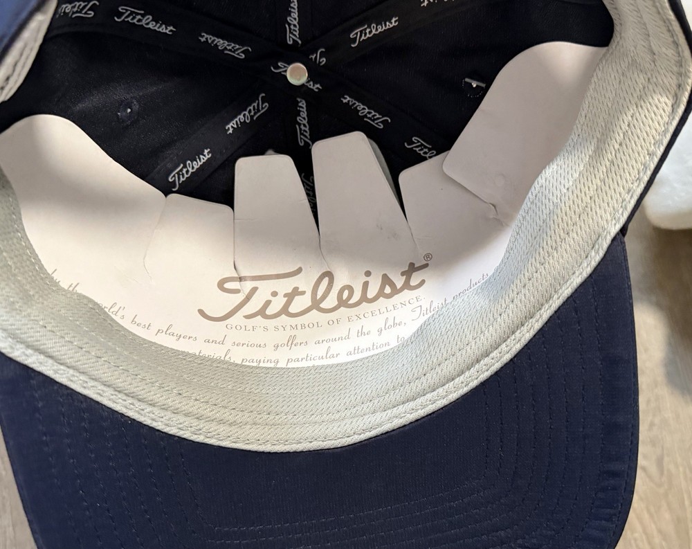 Titleist NXT Tour Adjustable Strap Golf Hat Script NOS Navy Blue NWT