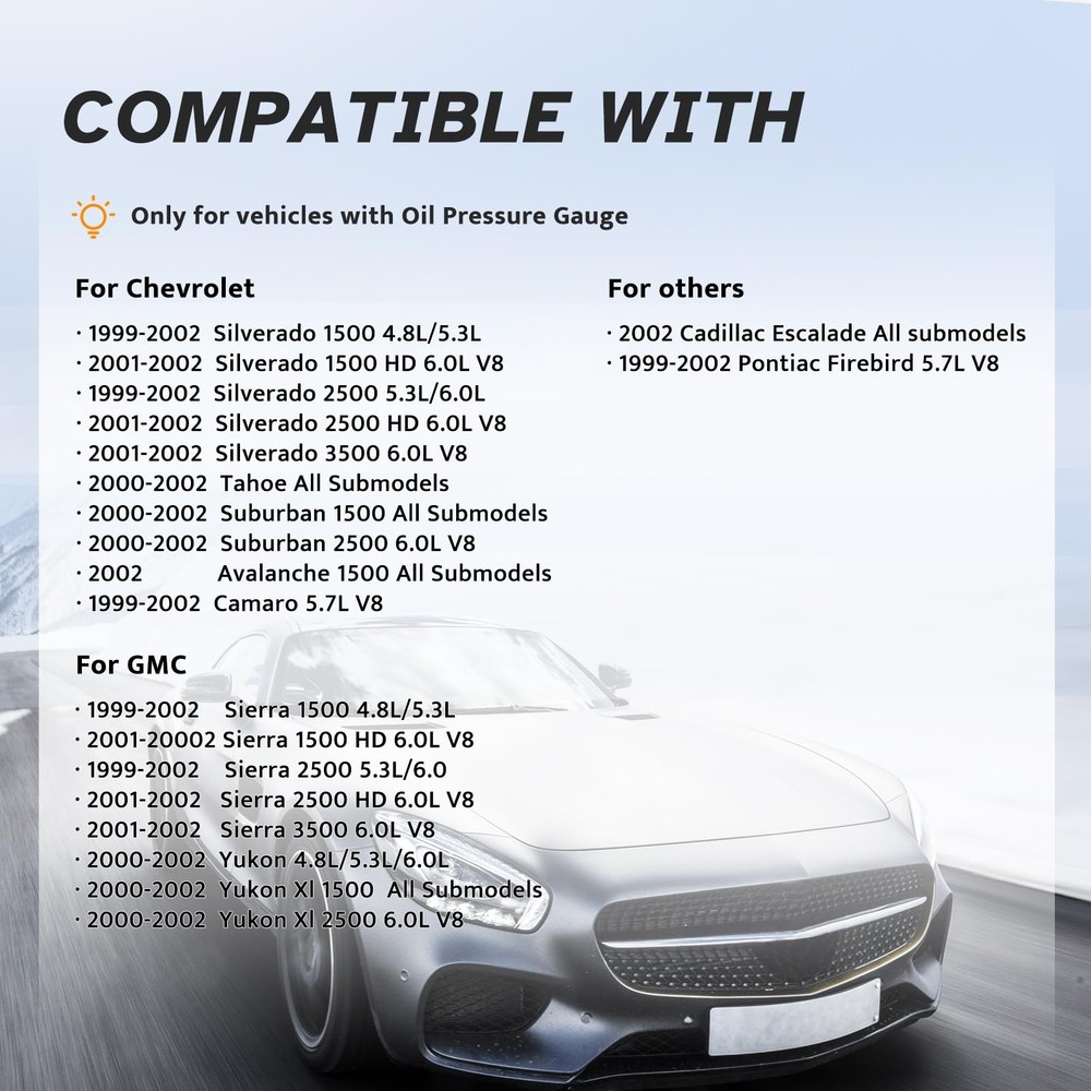 Engine Oil Pressure Sensor Sender Switch, Sending Unit Compatible with 1999...