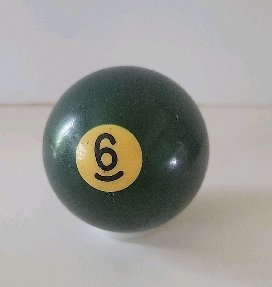 Vintage No. 6 Solid Green Pool Ball Billiard 2" Replacement (C)