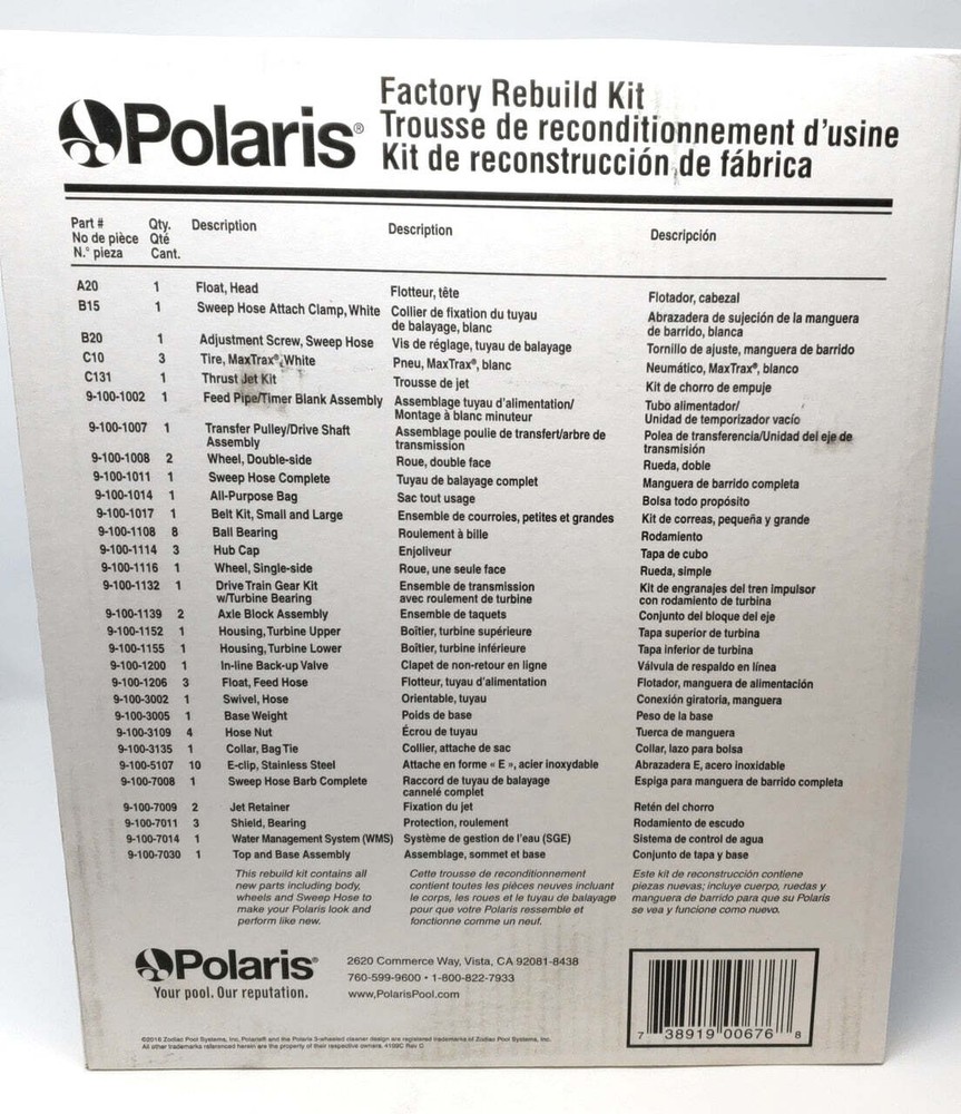 Polaris Vac-Sweep 360 Rebuild Kit