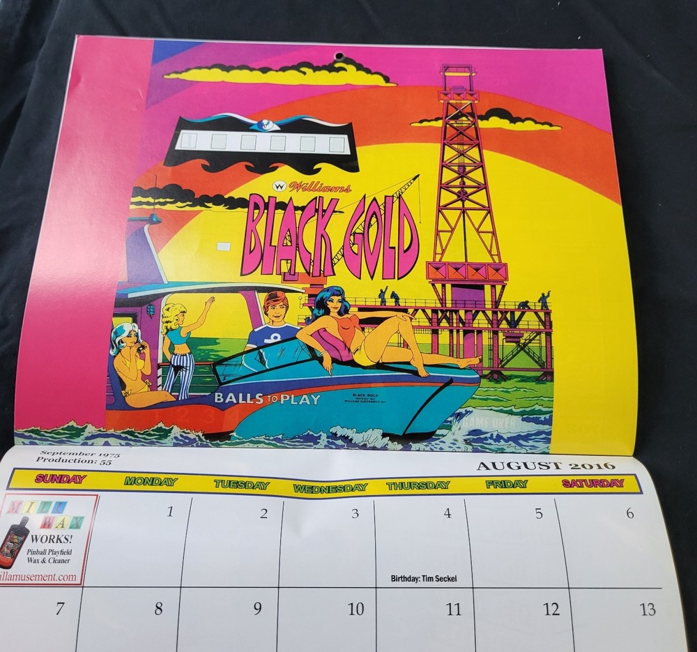 Pingame Journal Vintage 2016 Calendar, Pinball