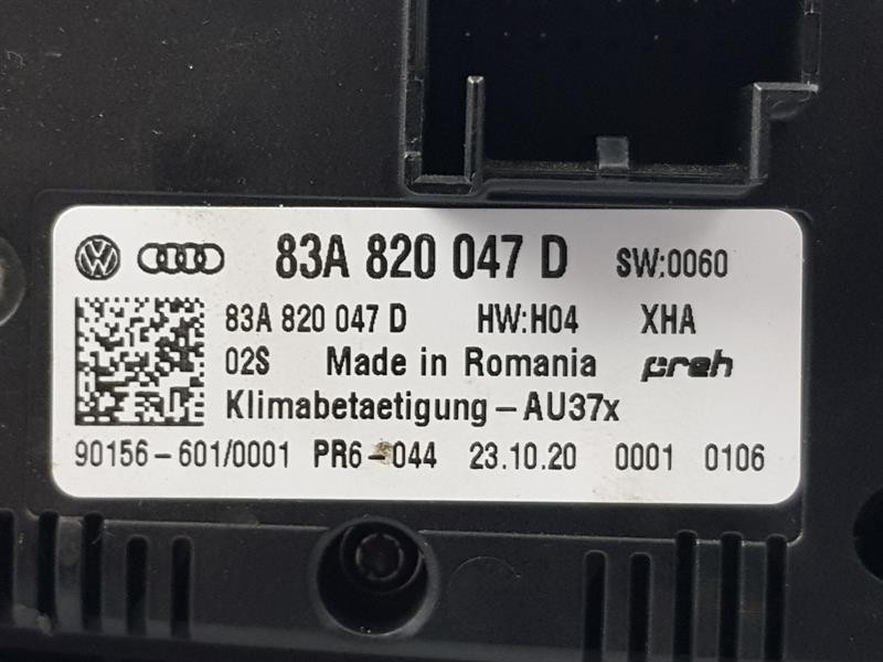 2021 AUDI Q2 HEATER CONTROL PANEL ASSEMBLY 83A820047D