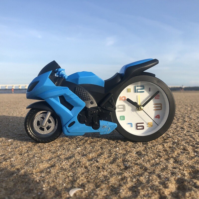 for Creative Motorcycle Shape Quartz Clock Alarm Clocks Timekeeper Desktop