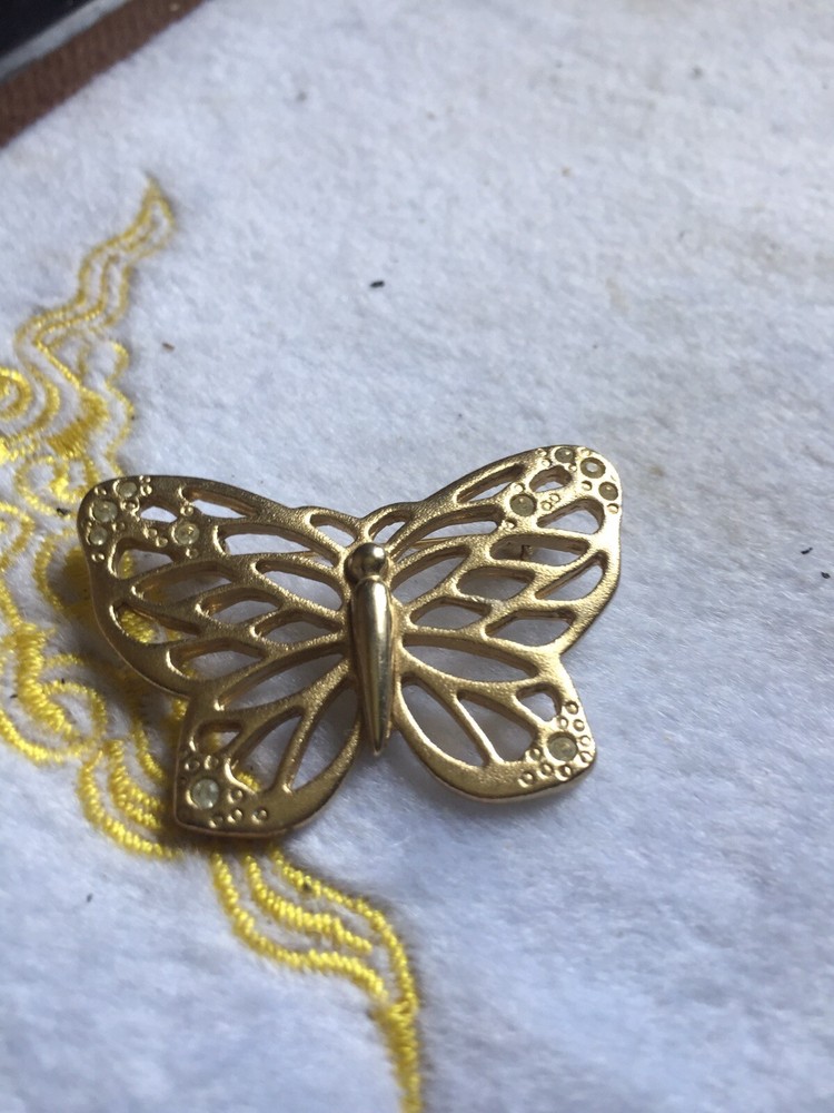 Gold Plated Butterfly Brooch