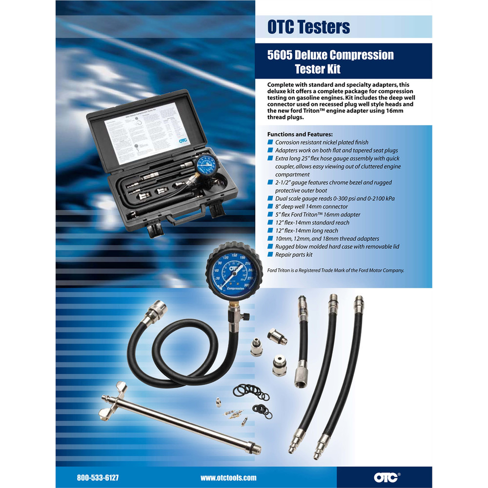 OTC Tools 5605 Deluxe Compression Tester Kit