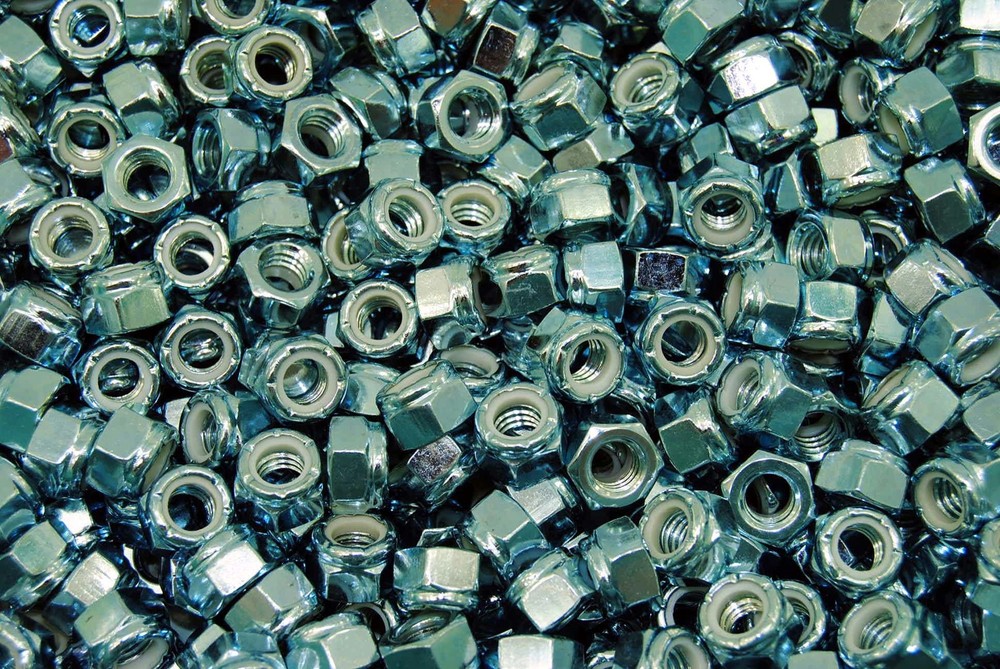 (350) Nyloc 5/16-18 Hex Locking Nuts Coarse Zinc Nylock