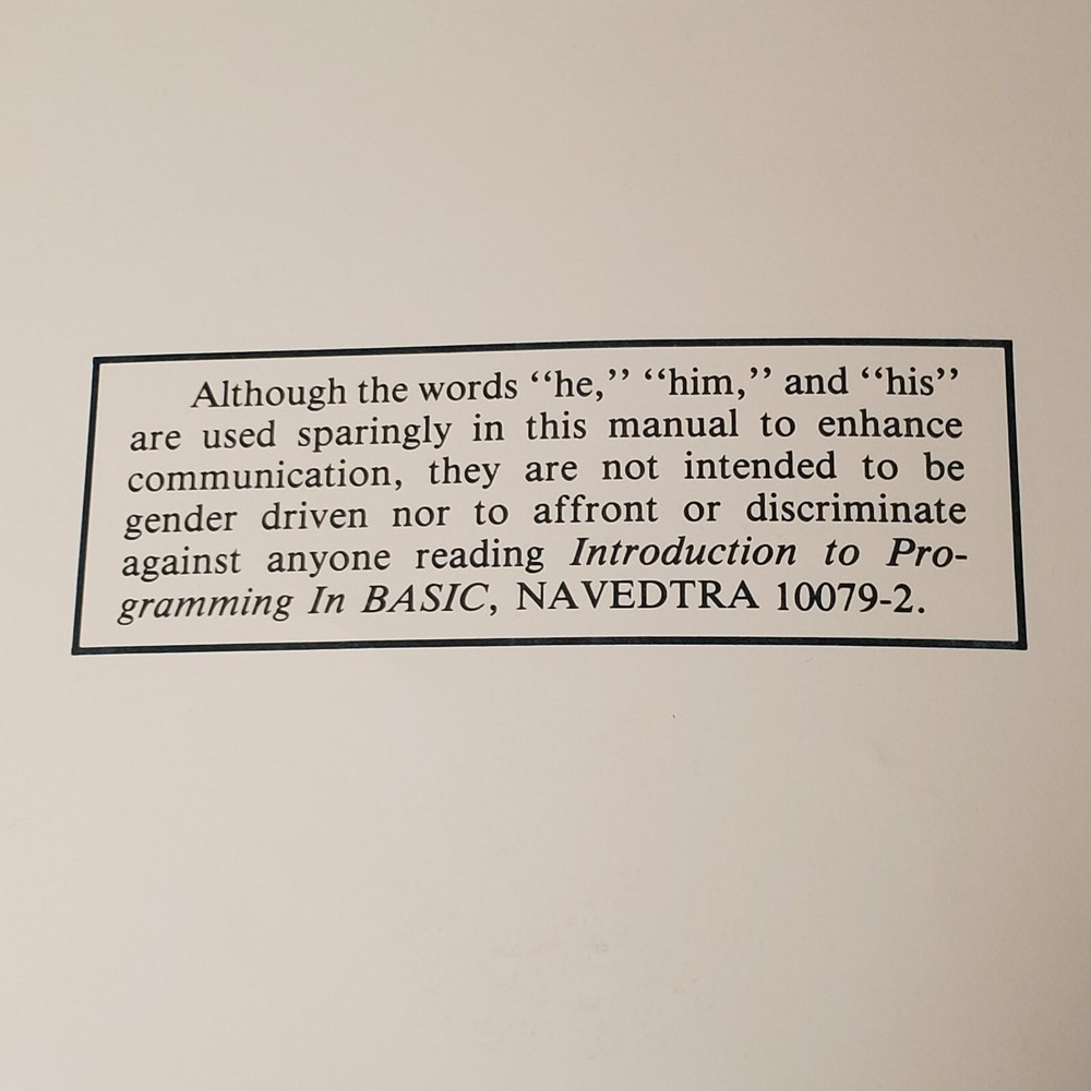 Introduction to Programming in Basic 1983 Navedtra 10079-2 Naval Education PB