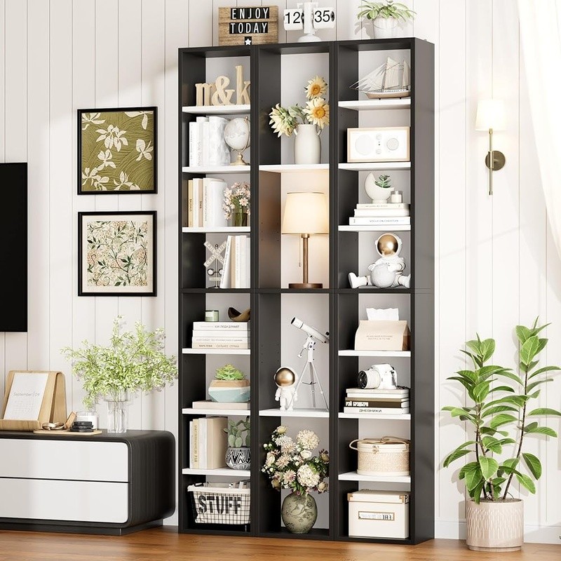 Media Storage Tower Adjustable DVD CD Bookshelf Compact Display Rack Home Office