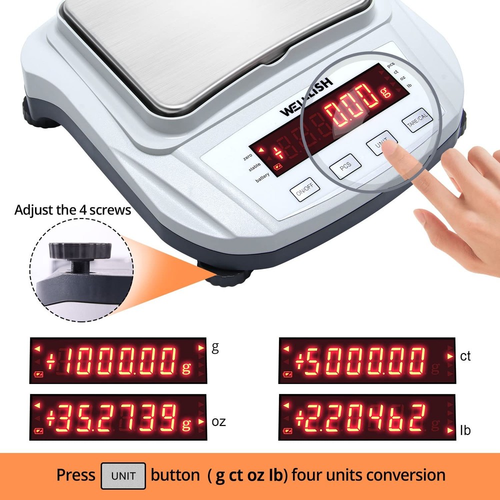 Lab Scale 2000g/0.01g High Precision Digital Scale Analytical Balance Electronic