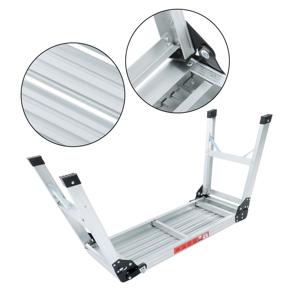 LABLT Work Platform Aluminum Step Ladder Heavy Duty 330 Lbs Capacity Foldable